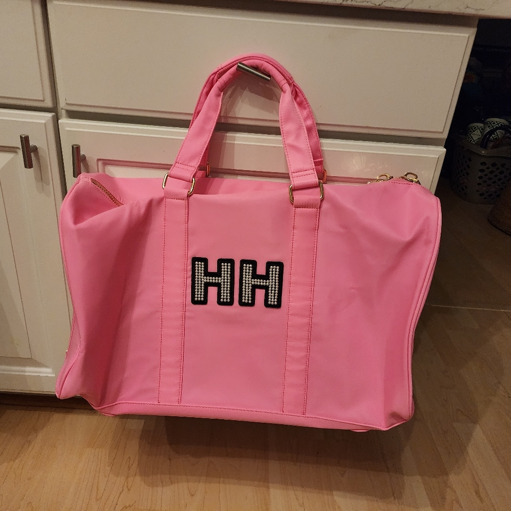 SCL NWT Hibiscus Pink Tote discontinued with Discontinued Pearl Letters.